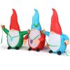 6.6 FT Lighted Christmas Inflatable Decoration, Inflatable Three Christmas Gnomes Elves