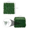 Milan Artificial Grass 12-Piece Set, 19.75" x 19.75", Dark Green - Soft Feel & Drainage