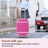 Hardshell Luggage Sets with Bags Lightweight Suitcase Double Spinner Wheels with TSA Lock ,Single Vintage Luggage 28 IN,Pink