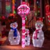 Lighted STOP Sign Christmas Yard Decorations