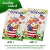 House Flag Welcome USA Patriotic Flower Pot 28x40 Inch Printed Blockout Polyester Patriotic Decoration