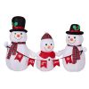 6.2FT Lighted Christmas Inflatable Decoration, Inflatable Snowman Family with Bunting