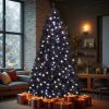 7.5 FT Pre-lit Artificial Christmas Tree, Hinged Xmas Pine Tree with 1350 Branch Tips, 400 Lights and Remote Control for Holiday Party Office Home
