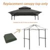 8x5Ft Grill Gazebo Replacement Canopy Only!!!! NO Metal Structure!!! Double Tiered BBQ Tent Roof Top Cover