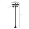 Solar Lamp Post Lights 72 Outdoor Triple-Head Street Vintage for Backyard Garden Pathway Driveway