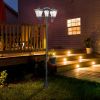 Solar Lamp Post Lights 72 Outdoor Triple-Head Street Vintage for Backyard Garden Pathway Driveway