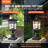 VEVOR 2 Pack Dusk to Dawn Outdoor Post Light, 15.75 in, Waterproof Lamp Post Light Fixtures with 5.5 in Pier Mount Base Glass Shade