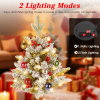 2PCS 50 LED Solar Artificial Christmas Tree - Lifelike Design with 2 Lighting Modes, 600mAh Battery 4H Fast Charge
