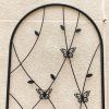 2 Pack Metal Garden Trellis 71" x 19.7" Rustproof Trellis for Climbing Plants Outdoor Flower Support Butterfly Deco Black