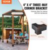 VEVOR Pergola Bracket Kit 4''x4''(Inner Size 3.6x3.6), 4pcs 3-Way Heavy Duty Corner Bracket Woodworks DIY Post Base Kit
