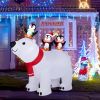 5FT Lighted Christmas Inflatable Decoration, Inflatable Polar Bear and Penguis