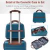 Hardshell Luggage Sets 3 Pieces 20"+28" Luggages and Cosmetic Case Spinner Suitcase with TSA Lock Lightweight,Blue