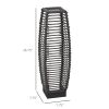 Solar-Powered Rattan Floor Lamp, Auto On/Off LED Outdoor Garden Lantern, Pathway Light, Gray