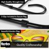 Combo Pack: Garden Flag Stand Black 36x16 Inch & Garden Flag Welcome Summer Sandals Sunglasses 12x18 Inch