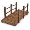 5 Feet Wooden Garden Bridge with Safety Rails