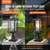 VEVOR 2 Pack Dusk to Dawn Outdoor Post Light, 17.72 in, Waterproof Lamp Post Light Fixtures with 3.5 in Pier Mount Base Glass Shade