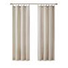 Faux Linen Tab Top Fleece Lined Curtain Panel(Only 1 Pc Panel)