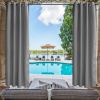 Greyish White Grommets on Top and Bottom, Privacy Curtain Panel for Patio Porch Gazebo Cabana - 50 in. W x 120 in. L