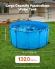VEVOR Canvas Fish Pond, 1320 Gal Capacity Above Ground Fish Pond, Foldable PVC Koi Tank, Round Goldfish Tank with Stable Frame and Drain Valve