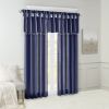 Lightweight Faux Silk Valance With Beads Navy 50x26"
