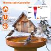 6.49in Bird Bath Deicer Outdoor Winter Water Heater Thermostatically Controlled Ice Melting Mat IPX8 Waterproof Birdbath Heater for Patio Yard