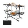 Portable outdoor barbecue table