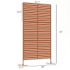 Decorative Privacy Fence Screen, Metal Outdoor Privacy Screen Climbing Plant Trellis with Stand, 78" H x 48" W, Brown