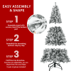 4FT Flocked Christmas Tree – Snowy PVC Artificial Holiday Tree with 233 Tips, Compact Full Shape, Sturdy Metal Stand, Christmas Tree for Home, Office