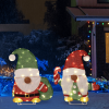 Set of 2 Lighted Gnome and Candy Cane Christmas Decorations