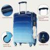 Luggage Set of 3, 20-inch with USB Port, Airline Certified Carry-on Luggage , ABS+PC Hard Shell Luggage with Spinner Wheels, Gradient Blue