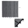 12x12 Interlocking Patio Tiles, 11PCS WPC Quick Interlocking, Resistant To Rot and Splintering, DIY, for Porch, Balcony, Grey