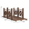 5' Wooden Garden Bridge Footbridge for Backyard Ponds, Creeks, Streams, Carbonized