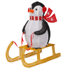 2.2FT Lighted Penguin Riding Sleigh Christmas Decorations