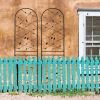 2 Pack Metal Garden Trellis 86.7" x 19.7" Rustproof Trellis for Climbing Plants Outdoor Flower Support Bird Deco Black