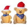 Set of 2 Lighted Plush Bear Christmas Decorations