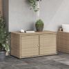 Garden Storage Cabinet Beige PE Rattan 41.3 in x 21.7 in x 23.8 in