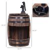 2-Tier Wooden Water Pump Fountain with Flower Box Base Durable Design for Garden Decor