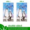 Garden Flag & Stand Life is Better with Cats | 4x8 Inch | Printed Blockout Polyester