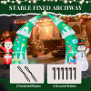 15FT Lighted Christmas Inflatable Archway, Inflatable Christmas Tree Arch with Santa and Snowman