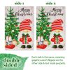 Garden Flag Merry Christmas Santa Gnome with Present 12x18 inch Blockout Fabric Double Sided