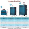 Hardshell Luggage Sets 3 Pieces 20"+28" Luggages and Cosmetic Case Spinner Suitcase with TSA Lock Lightweight,Blue