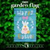 Garden Flag Happy Easter Rabbit Gnome with Eggs 12x18 inch Blockout Fabric Double Sided