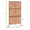 Decorative Privacy Fence Screen, Metal Outdoor Privacy Screen Climbing Plant Trellis with Stand, Rhombus Brown