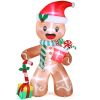 7.9 FT Lighted Christmas Inflatable Decoration, Inflatable Gingerbread Man Outdoor Decoration