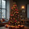 7.5 FT Artificial Christmas Tree with DIY 350 Warm White LED Lights