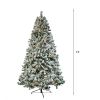 6 FT Pre-lit Snow Flocked Christmas Tree, Artificial Hinged Xmas Pine Tree with 800 Branch Tips