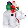 6ft 15W 7pcs LED Lights Santa Claus Rides Polar Bear Garden Santa Claus Decoration