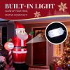 8.2FT Lighted Christmas Inflatable Decoration, Inflatable Santa with North Pole Road Sign