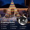 1Pc 11.48FT 350LED Multicolored Christmas Star Waterfall Tree String Light Indoor Outdoor Waterproof String Lights With Star Topper 8 Light Modes Memo