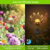 Solar Powered Moon Star Lamp IP54 Waterproof Decorative Lamp Crackle Glass Globe Stake Iron Lights For Garden Lawn Yard Driveway GPCT2900